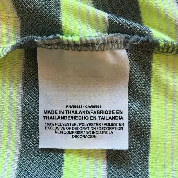 Nike Dri-Fit  Men's 3-Button Striped Golf Polo Shirt Size XXL in Gray and Neon - Picture 12 of 15